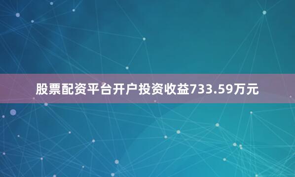 股票配资平台开户投资收益733.59万元